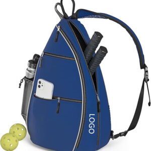 Blue Fmosbag Pickleball Sling Bag with Logo – Holds 6 Paddles, Reversible Carry, Laptop-compatible - Fmosbag - Custom Sports Bags (cycling/camping/fitness)