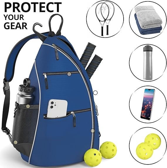 Fmosbag Pickleball Bag – 6 Paddles Capacity - Fmosbag - Custom Sports Bags (cycling/camping/fitness) Fmosbag Sling Bag with 6 Pickleball Paddles Inside – Padded Protective Compartment - Fmosbag - Custom Sports Bags (cycling/camping/fitness)