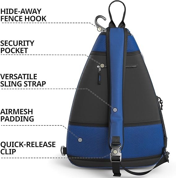 Fmosbag Pickleball Bag – Anti-theft & Tech Pockets - Fmosbag - Custom Sports Bags (cycling/camping/fitness) Hidden Anti-theft Back Pocket + Felt-lined Tech Pocket in Fmosbag Pickleball Bag - Fmosbag - Custom Sports Bags (cycling/camping/fitness)