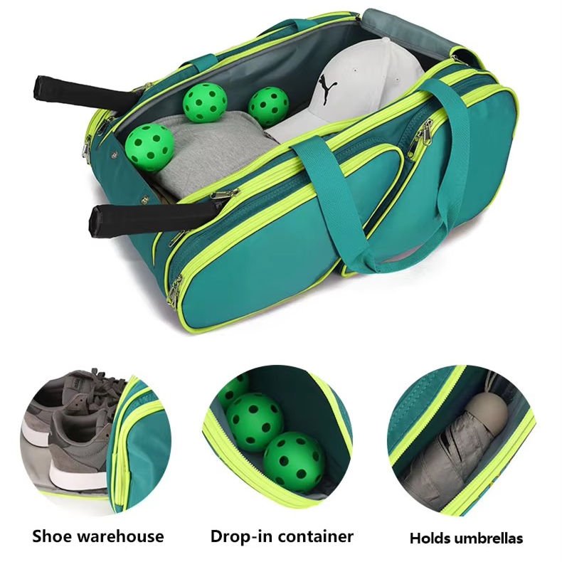 Custom-pickleball-bag-details - Fmosbag - Custom Sports Bags (cycling/camping/fitness) Custom Pickleball Bag with Shoe Compartment and Ball Organizer - Fmosbag - Custom Sports Bags (cycling/camping/fitness)