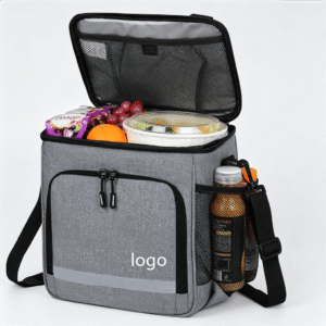 Cooler Tote Bag for Office Work, 15l Gray Insulated Lunch Tote with Custom Logo Area and Food Storage Display - Fmosbag - Custom Sports Bags (cycling/camping/fitness)