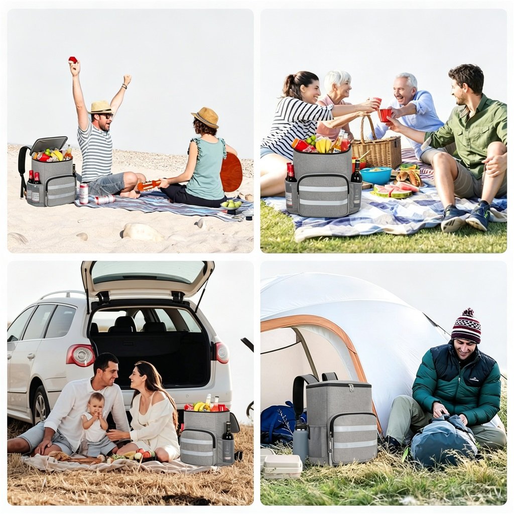 Multi-scenario Outdoor Use | Picnic Cooler Bag Backpack - Fmosbag - Custom Sports Bags (cycling/camping/fitness) Cooler Bag Backpack for Picnic, Outdoor Application Scenarios for Beach Park Camping and Road Trips - Fmosbag - Custom Sports Bags (cycling/camping/fitness)