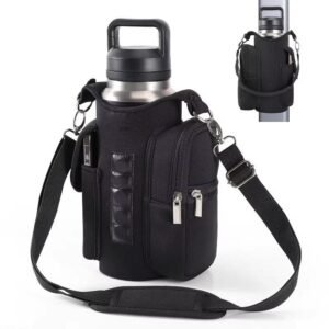 Magnetic Water Bottle Holder for Gym, Black Neoprene Crossbody Carrier with Magnetic Back - Fmosbag - Custom Sports Bags (cycling/camping/fitness)