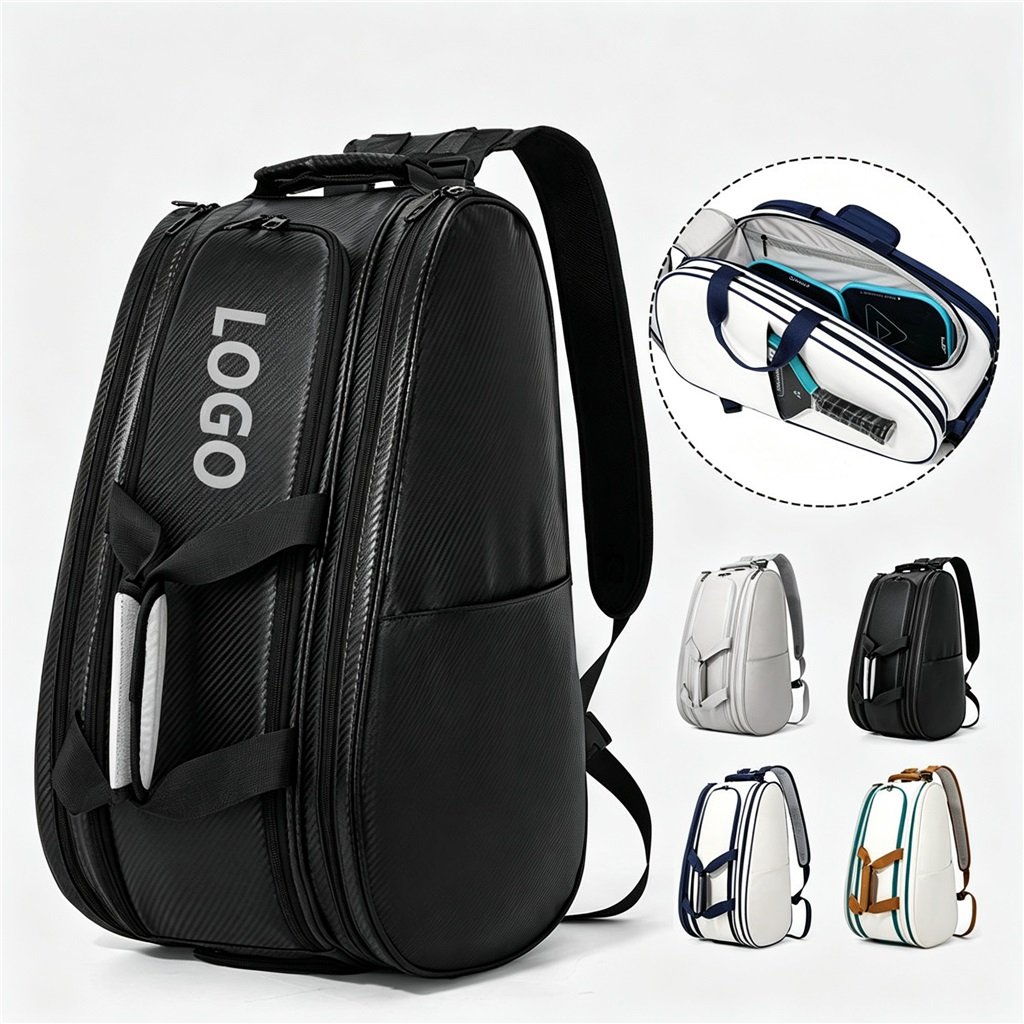 Fmosbag Pickleball Backpack Bag with Shoe Compartment | Multi-color Main Product View - Fmosbag - Custom Sports Bags (cycling/camping/fitness) Pickleball Backpack Bag with Shoe Compartment, 4 Color Options Custom Logo Carbon Fiber Finish - Fmosbag - Custom Sports Bags (cycling/camping/fitness)