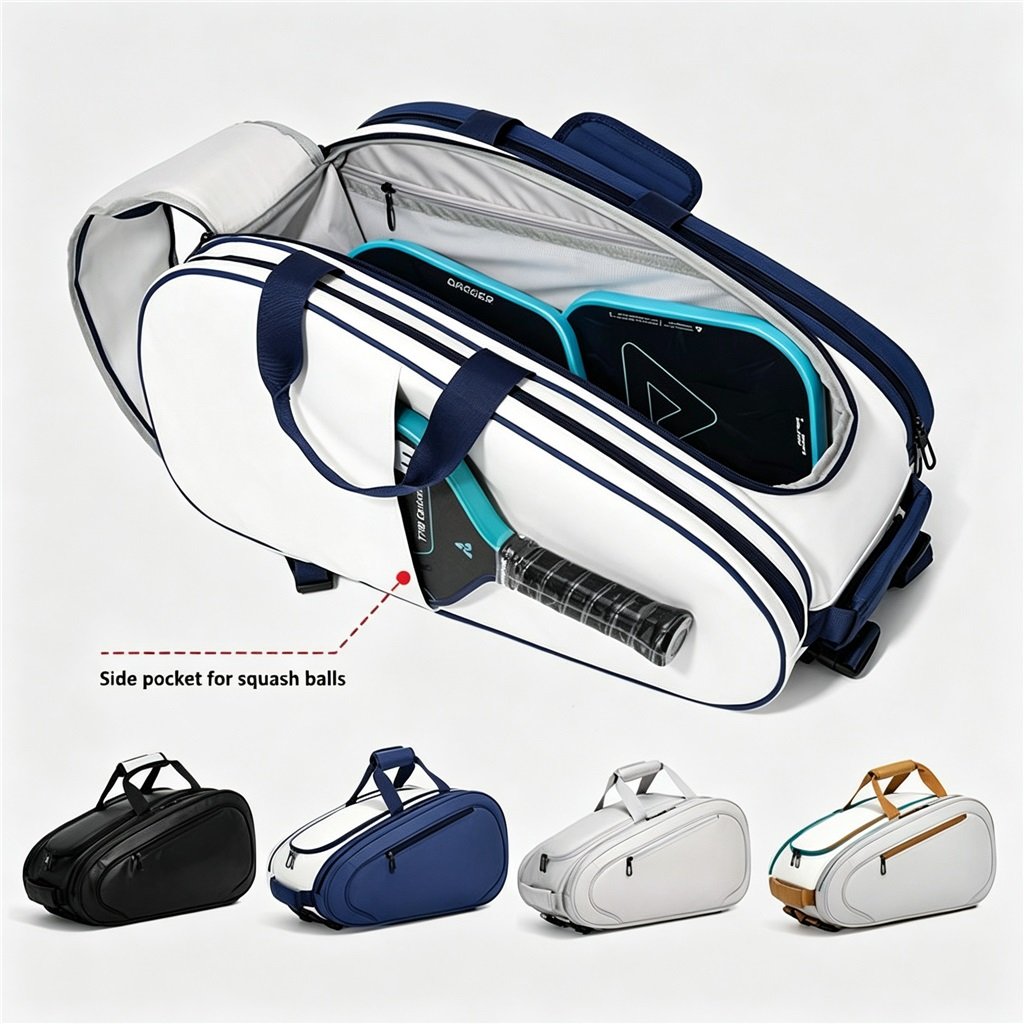 Dedicated Racket Compartment | Pickleball Backpack Bag with Shoe Compartment - Fmosbag - Custom Sports Bags (cycling/camping/fitness) Pickleball Backpack Bag with Shoe Compartment Internal Racket Storage with Side Ball Pocket - Fmosbag - Custom Sports Bags (cycling/camping/fitness)