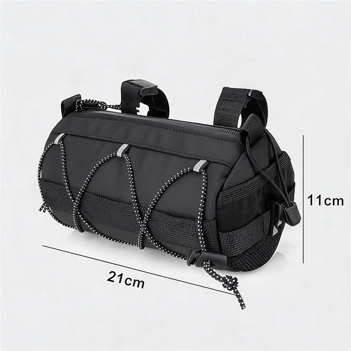 Waterproof Bike Handlebar Bag External Size Dimension Chart - Fmosbag - Custom Sports Bags (cycling/camping/fitness) Waterproof Bike Handlebar Bag Front Dimension Diagram Size 21cm X 11cm 600d Cycling Bag - Fmosbag - Custom Sports Bags (cycling/camping/fitness)