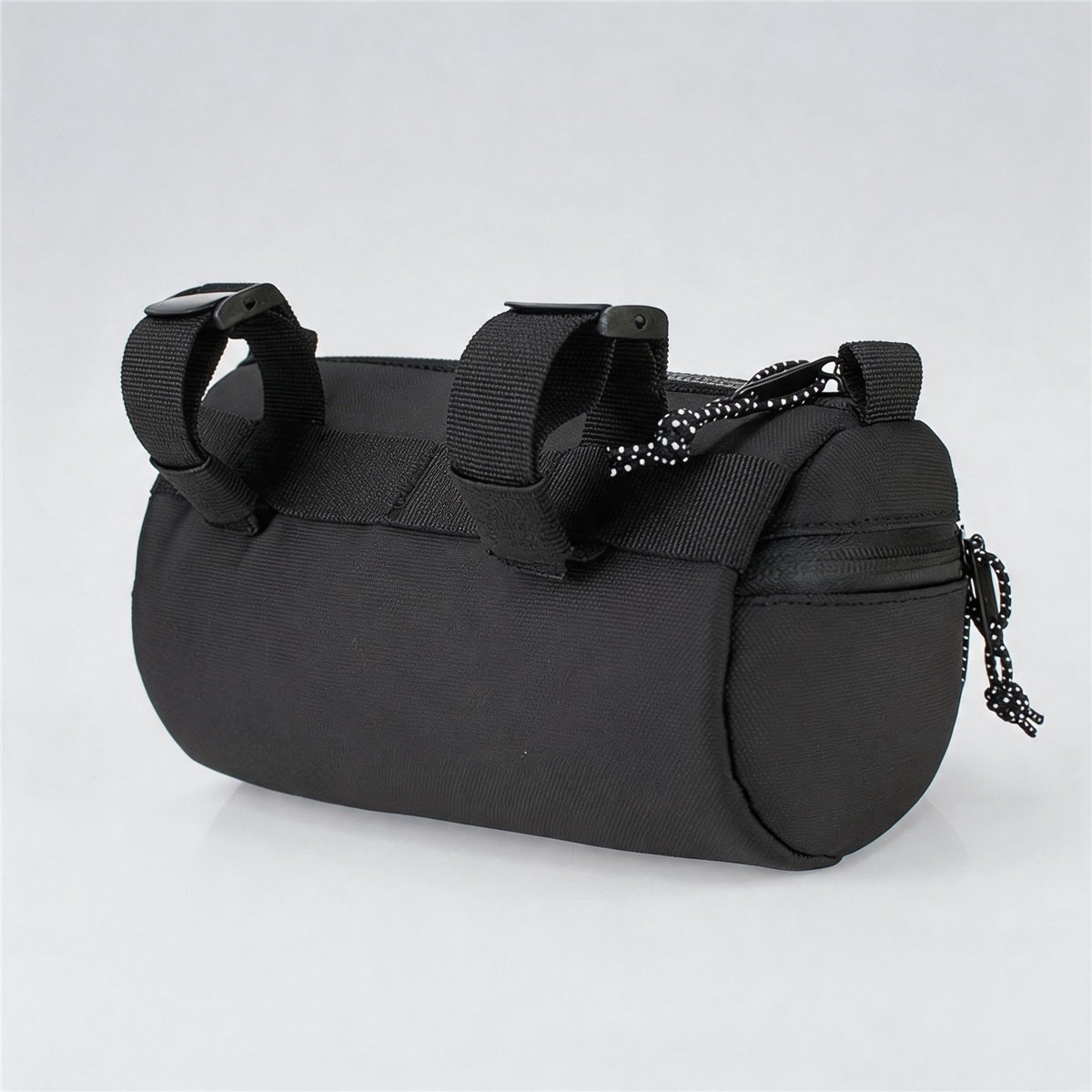 Waterproof Bike Handlebar Bag Rear Back Profile View - Fmosbag - Custom Sports Bags (cycling/camping/fitness) Waterproof Bike Handlebar Bag Back Plain View Three Mounting Loops Cylindrical Bike Front Bag - Fmosbag - Custom Sports Bags (cycling/camping/fitness)