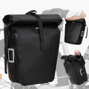 Waterproof Bike Pannier Bags | Fmosbag Cycling Rear Rack Bag - Fmosbag - Oem Bag Manufacturer & Custom Bag Factory Black Waterproof Bike Pannier Bags, Roll Top Rear Rack Cycling Storage Bag with Shoulder Strap, Fmosbag - Fmosbag - Oem Bag Manufacturer & Custom Bag Factory