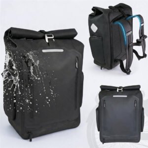 Convertible Pannier Bag Backpack | Waterproof 3-in-1 Bike Bag - Fmosbag - Oem Bag Manufacturer & Custom Bag Factory Convertible Pannier Bag Backpack, Waterproof 3-in-1 Bike Rear Rack Bag, Black Roll Top Cycling Pannier Backpack - Fmosbag - Oem Bag Manufacturer & Custom Bag Factory