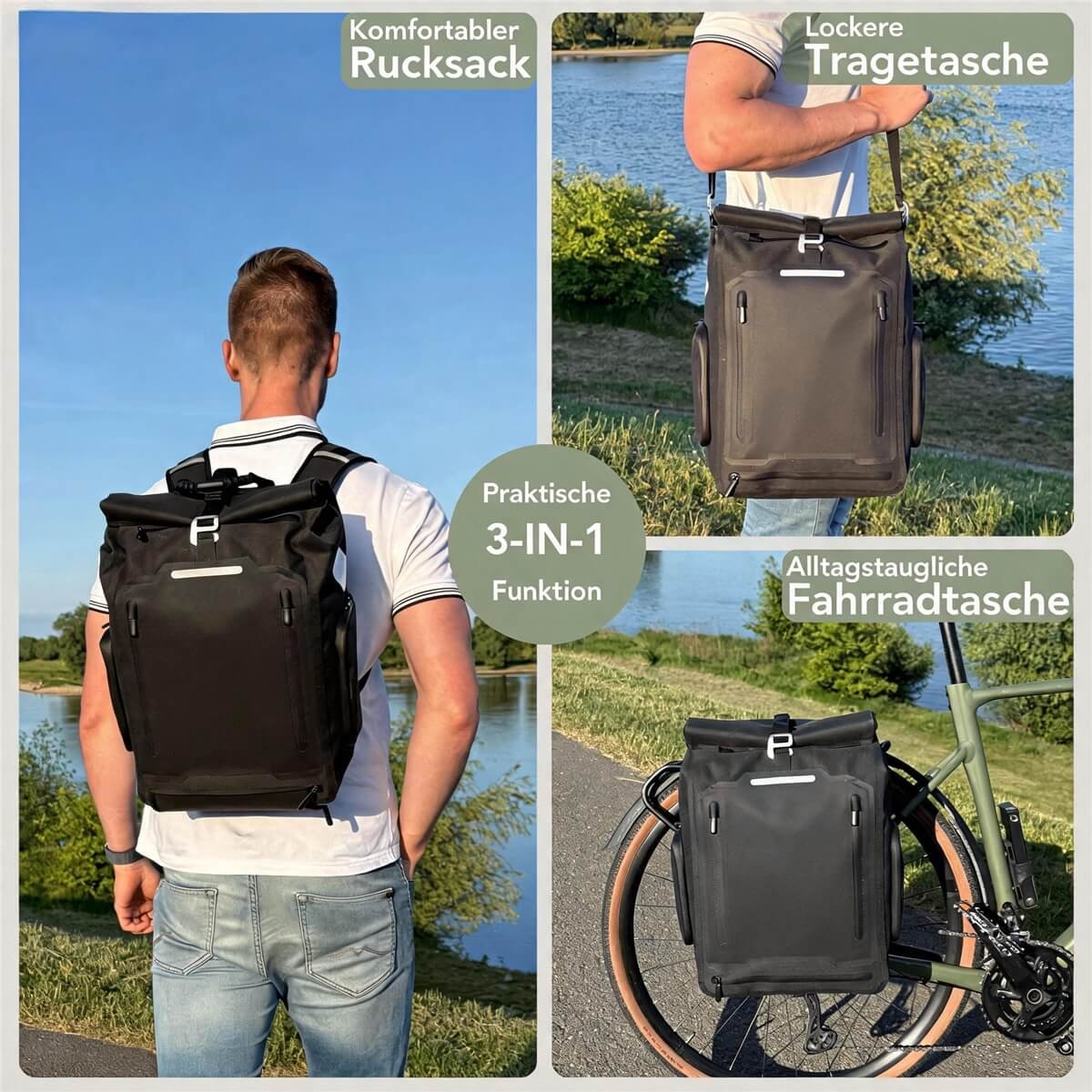3-in-1 Usage of Convertible Pannier Bag Backpack - Fmosbag - Oem Bag Manufacturer & Custom Bag Factory Convertible Pannier Bag Backpack 3-in-1 Usage, Bike Pannier Backpack Handbag for Cycling Commuting - Fmosbag - Oem Bag Manufacturer & Custom Bag Factory