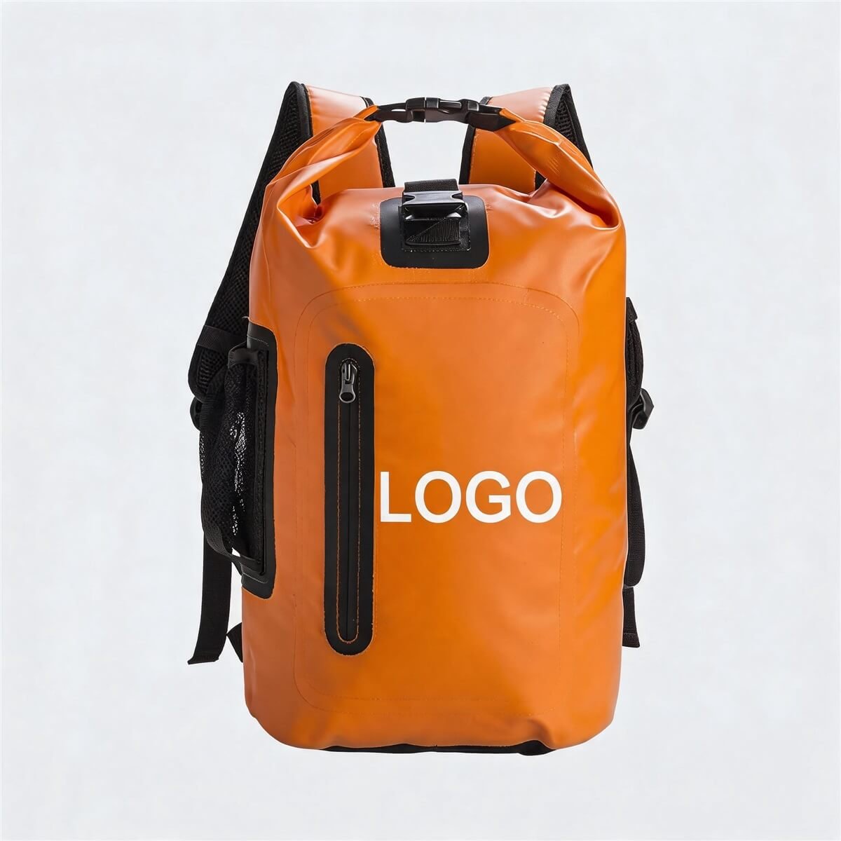 Dry Duffel Bag | Fmosbag Roll-top Waterproof Backpack - Fmosbag - Oem Bag Manufacturer & Custom Bag Factory Orange Dry Duffel Bag Roll-top Waterproof Backpack with Front Zipper Pocket and Shoulder Straps - Fmosbag - Oem Bag Manufacturer & Custom Bag Factory