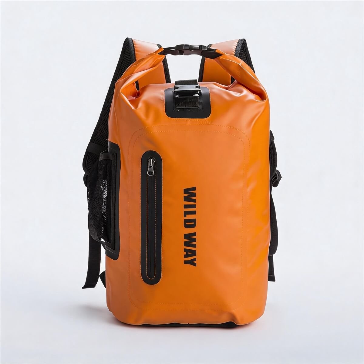 Branded Dry Duffel Bag | Waterproof Roll-top Backpack for Outdoor - Fmosbag - Oem Bag Manufacturer & Custom Bag Factory Branded Dry Duffel Bag Orange Waterproof Roll-top Backpack with Vertical Logo - Fmosbag - Oem Bag Manufacturer & Custom Bag Factory