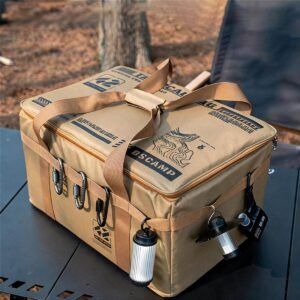 Khaki Camping Kitchen Storage Bag Tactical Cookware Organizer for Outdoor Camping - Fmosbag - Oem Bag Manufacturer & Custom Bag Factory