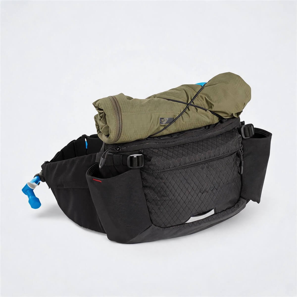 Hip Pack for Mountain Biking | Fmosbag Cycling Waist Bag - Fmosbag - Oem Bag Manufacturer & Custom Bag Factory Black Hip Pack for Mountain Biking with Bungee Cord Storing Folded Outdoor Jacket - Fmosbag - Oem Bag Manufacturer & Custom Bag Factory