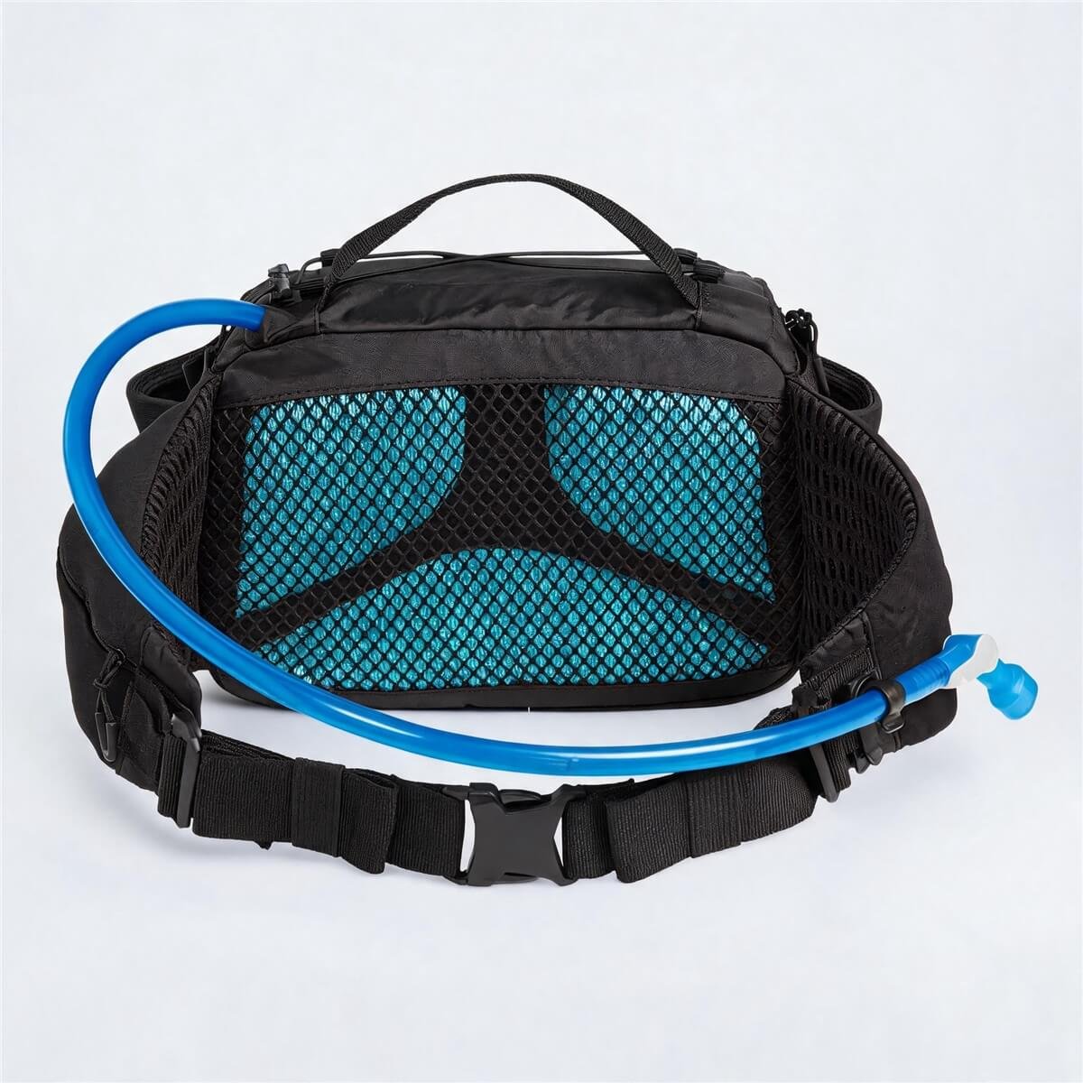 Breathable Padded Waist Belt for Hip Pack for Mountain Biking - Fmosbag - Oem Bag Manufacturer & Custom Bag Factory Back View Hip Pack for Mountain Biking Showing Breathable Mesh Padded Waist Belt - Fmosbag - Oem Bag Manufacturer & Custom Bag Factory