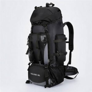 Black 90l Camping Gear Bag Hiking Backpack with Multi Compartments and Shoulder Straps - Fmosbag - Oem Bag Manufacturer & Custom Bag Factory