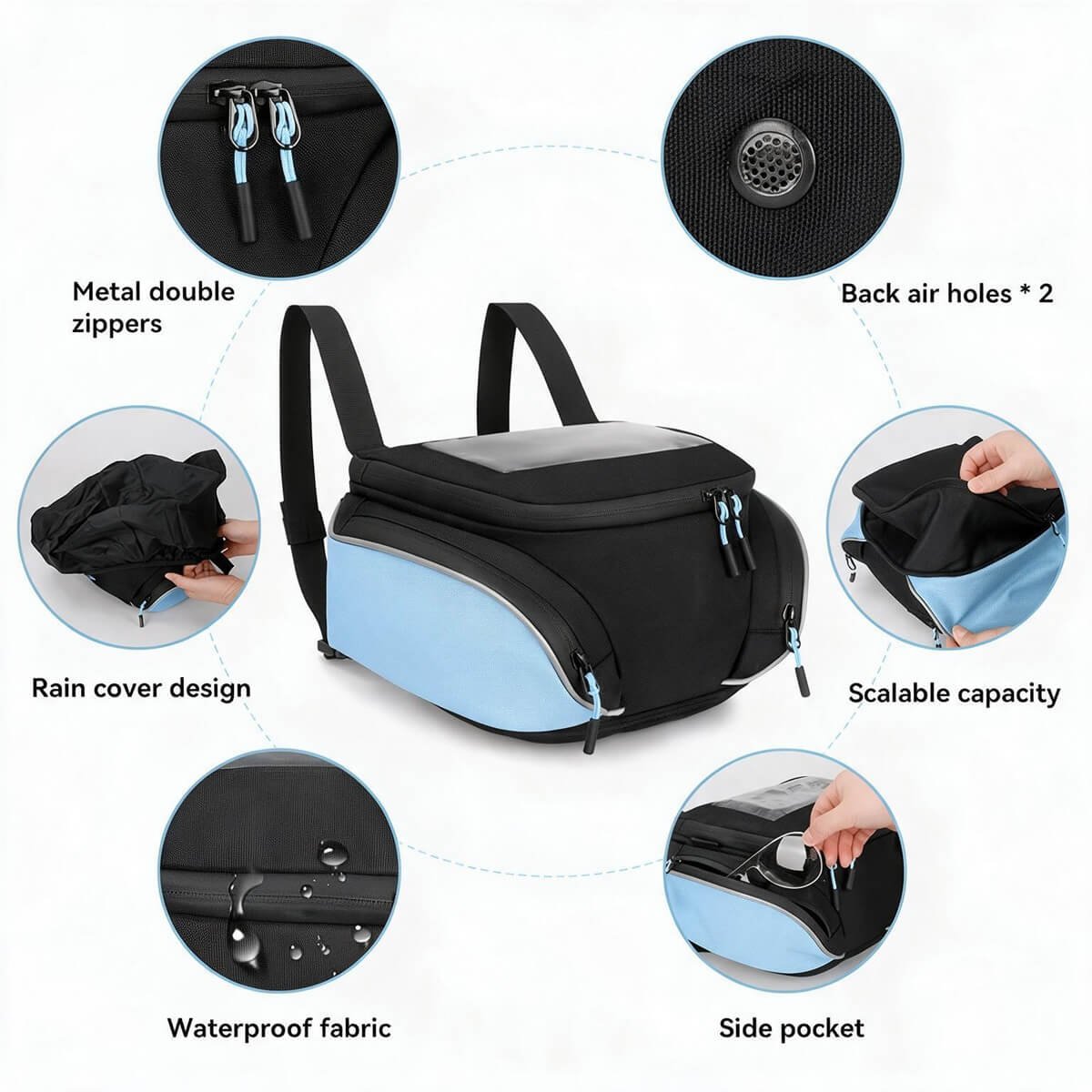 Magnetic Motorcycle Tank Bag Features | Rain Cover & Waterproof Fabric - Fmosbag - Oem Bag Manufacturer & Custom Bag Factory Magnetic Motorcycle Tank Bag Features Metal Zippers Air Holes Rain Cover Scalable Capacity Waterproof Fabric Side Pocket - Fmosbag - Oem Bag Manufacturer & Custom Bag Factory
