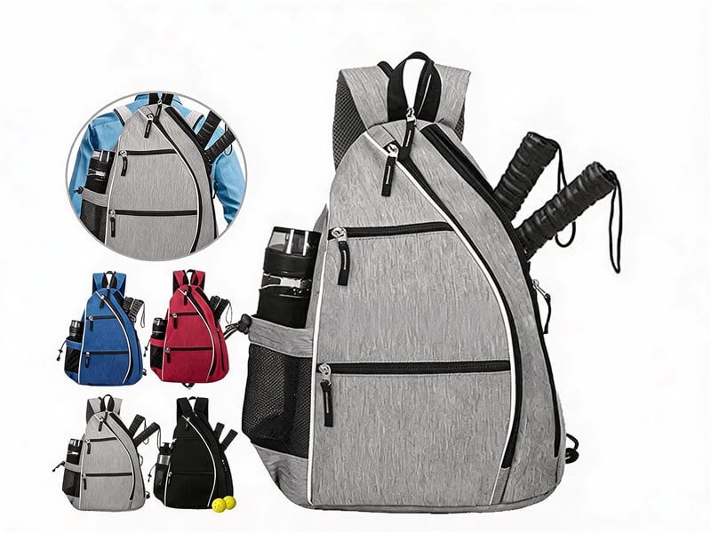 Custom Pickleball Sling Bags Wholesale - Fmosbag - Oem Bag Manufacturer & Custom Bag Factory - Fmosbag - Oem Bag Manufacturer & Custom Bag Factory Crossbody Pickleball Sling Bag Holding Two Paddles, Balls and a Water Bottle - Fmosbag - Oem Bag Manufacturer & Custom Bag Factory - Fmosbag - Oem Bag Manufacturer & Custom Bag Factory