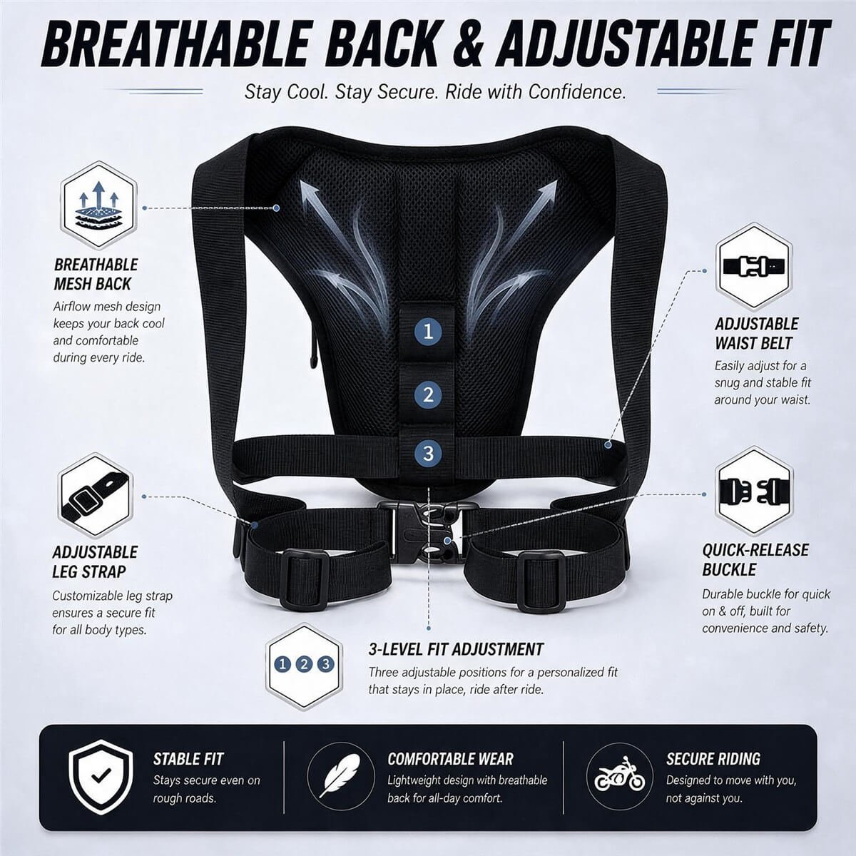 Breathable Mesh Back and Adjustable Fit Leg Bag - Fmosbag - Oem Bag Manufacturer & Custom Bag Factory Breathable Honeycomb Mesh Back Adjustable Waist Belt Leg Strap Quick Release Buckle Leg Bag - Fmosbag - Oem Bag Manufacturer & Custom Bag Factory